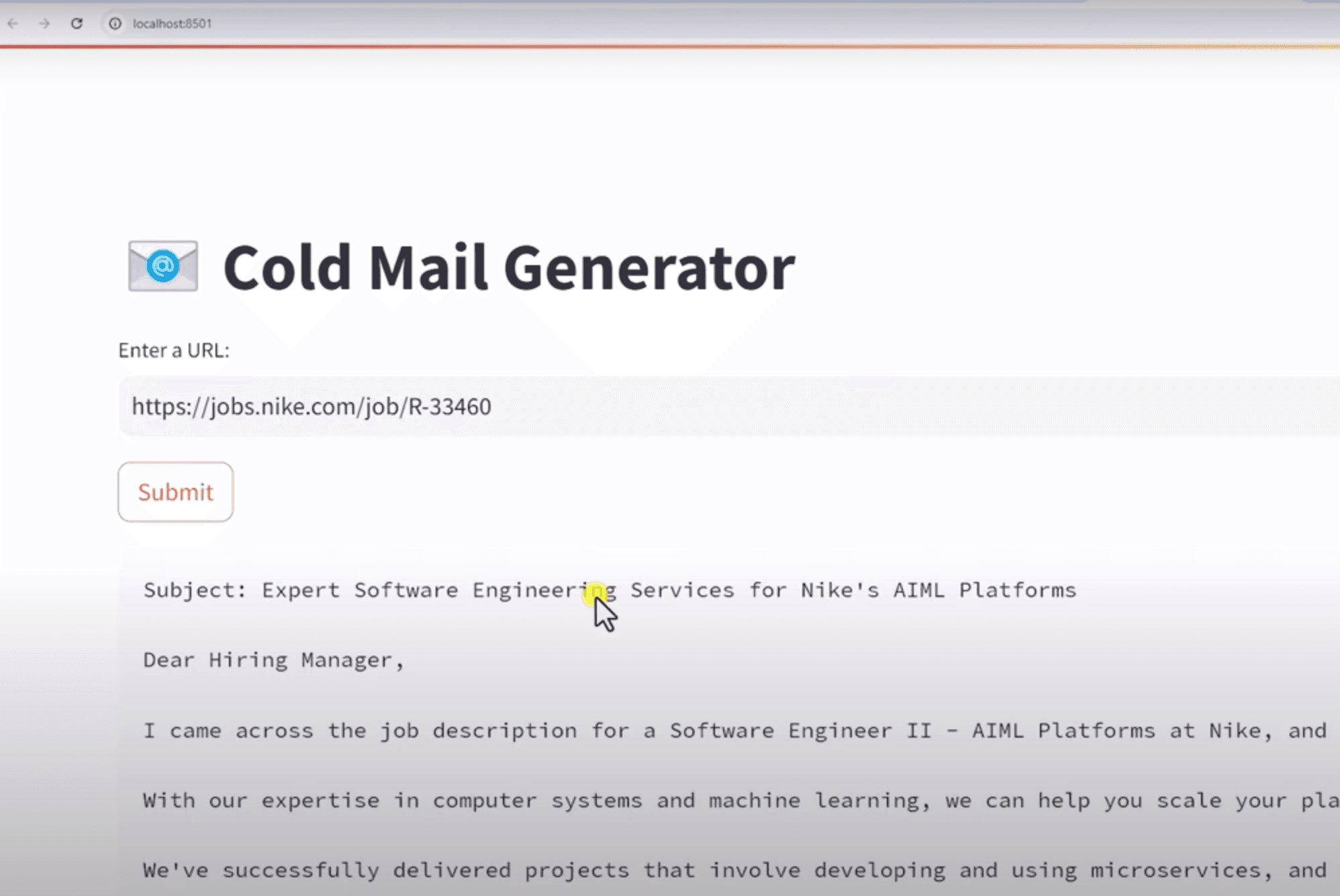 Cold Email Generator (LLM)